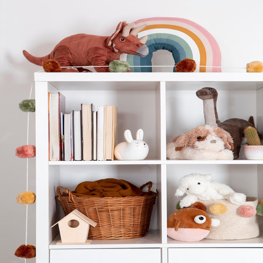 How to Style a Nursery Shelf